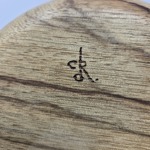 Stamped Wooden Bowl With Beads-Course Hair Decorative Handmade Light Dark Browns - Picture 7 of 11